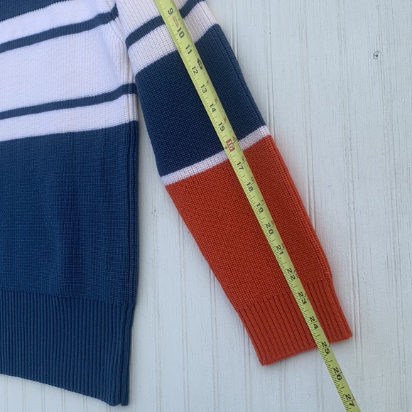 Eleventy blue Wool Sweater color block button sleeve - Picture 10 of 14